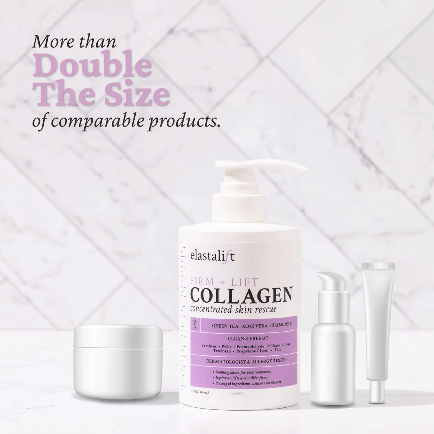 Elastalift Collagen Cream Fragrance Free Body Lotion & Face Moisturizer For Women & Men | Collagen Lotion | Skin Tightening Cream | Skin Firming   Tightening Lotion | Crepey Skin Care Treatment, 2PC