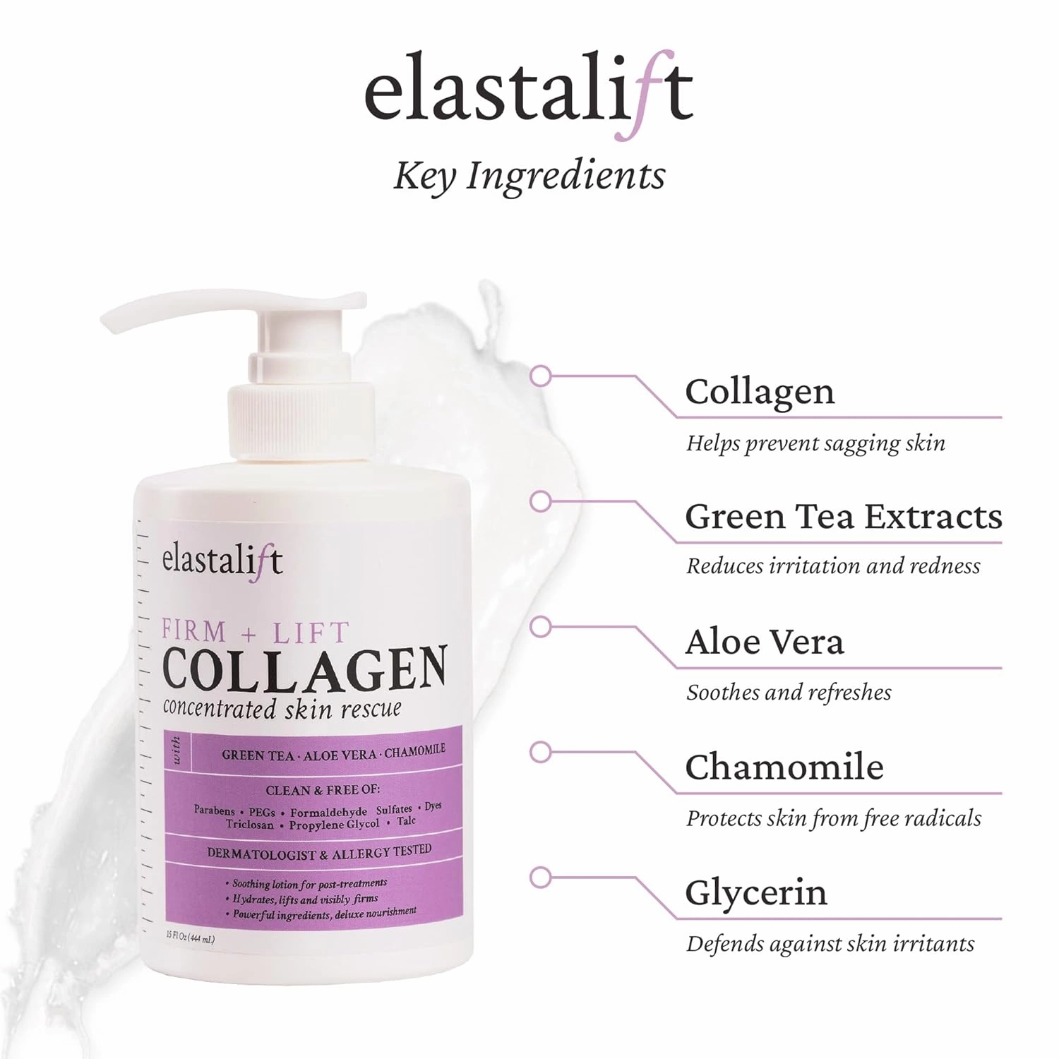 Elastalift Collagen Body Cream   Hyaluronic Acid Lotion Skin Care Set, Anti Aging Face & Body Moisturizer Dry Skin Rescue Creams For Wrinkle Control, Lifting, Firming, & Tightening Skin, 2-Pack
