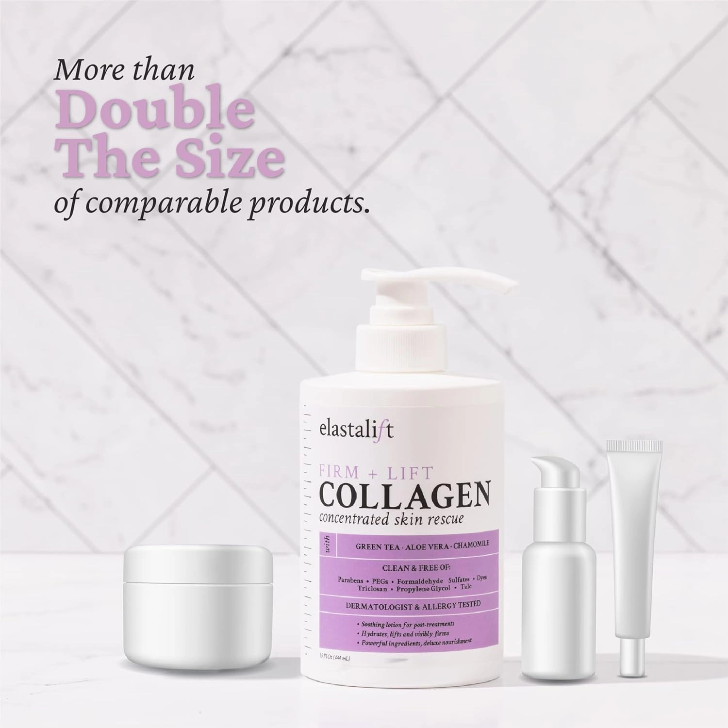 Elastalift Collagen Body Cream   Hyaluronic Acid Lotion Skin Care Set, Anti Aging Face & Body Moisturizer Dry Skin Rescue Creams For Wrinkle Control, Lifting, Firming, & Tightening Skin, 2-Pack