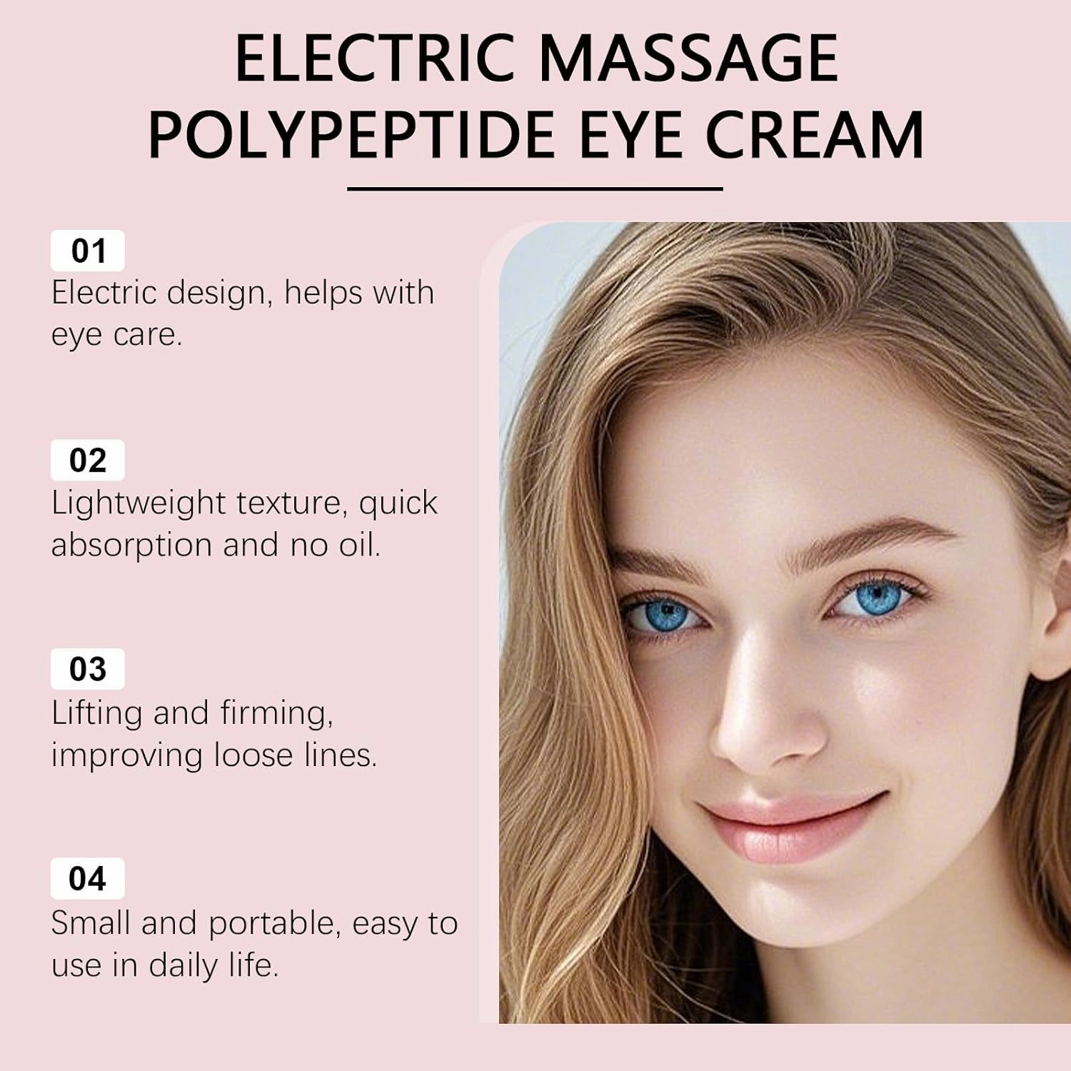 Electric Massage Eye Cream for Dark Circle, Firm and Smooth of Fine Lines, Multi-peptide Firming Eye Tightener, Anti-Aging Eye Cream for Puffiness and Bags Under Eyes Cream (2)