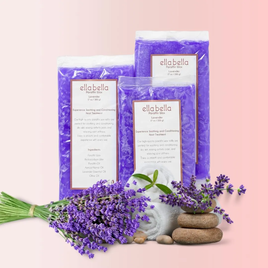 ELLA BELLA® Paraffin Wax Refill Lavender • Therapeutic Hand & Foot Wax for Paraffin Bath • Deep Moisturizing & Soothing Relief • Compatible with our Wax Machine
