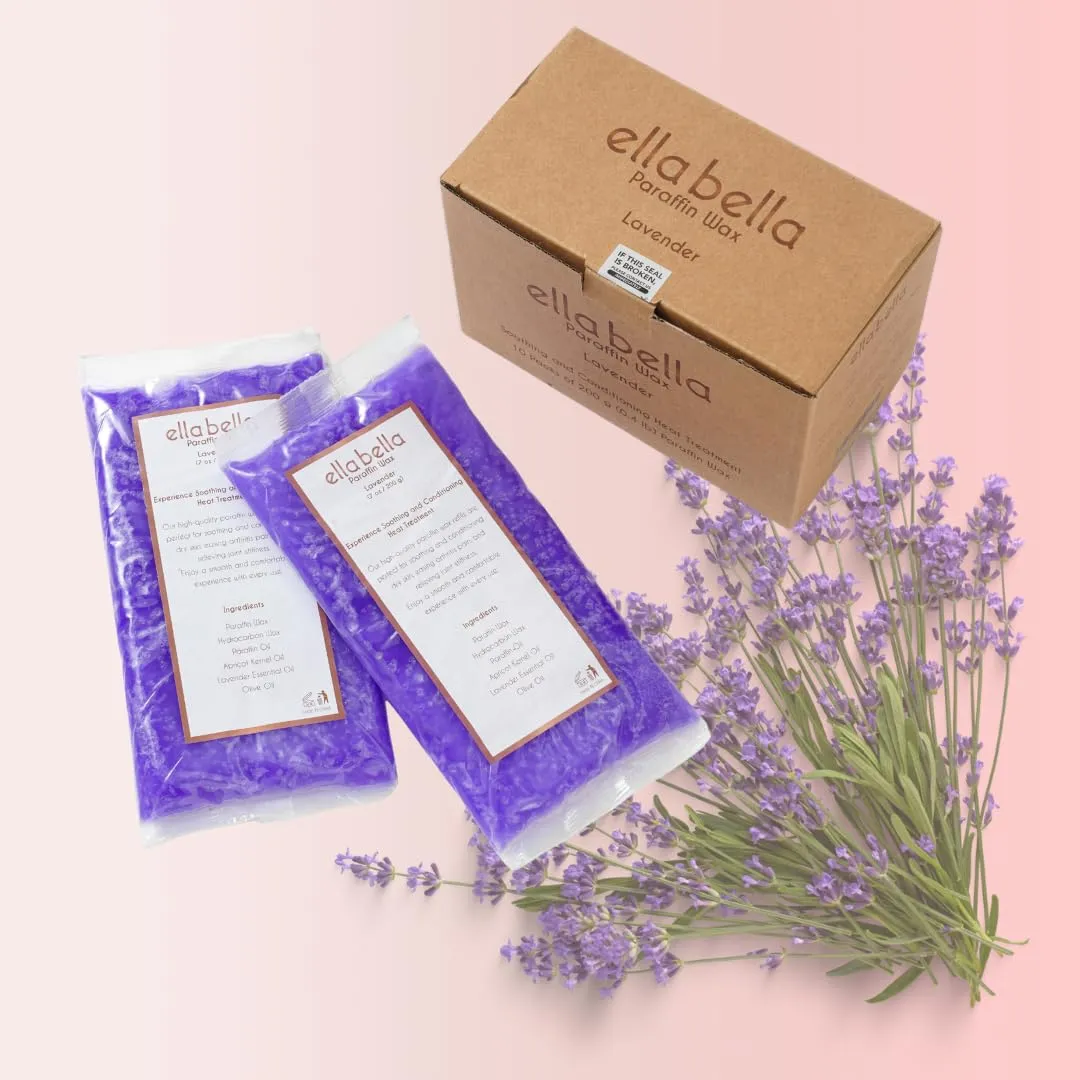 ELLA BELLA® Paraffin Wax Refill Lavender • Therapeutic Hand & Foot Wax for Paraffin Bath • Deep Moisturizing & Soothing Relief • Compatible with our Wax Machine