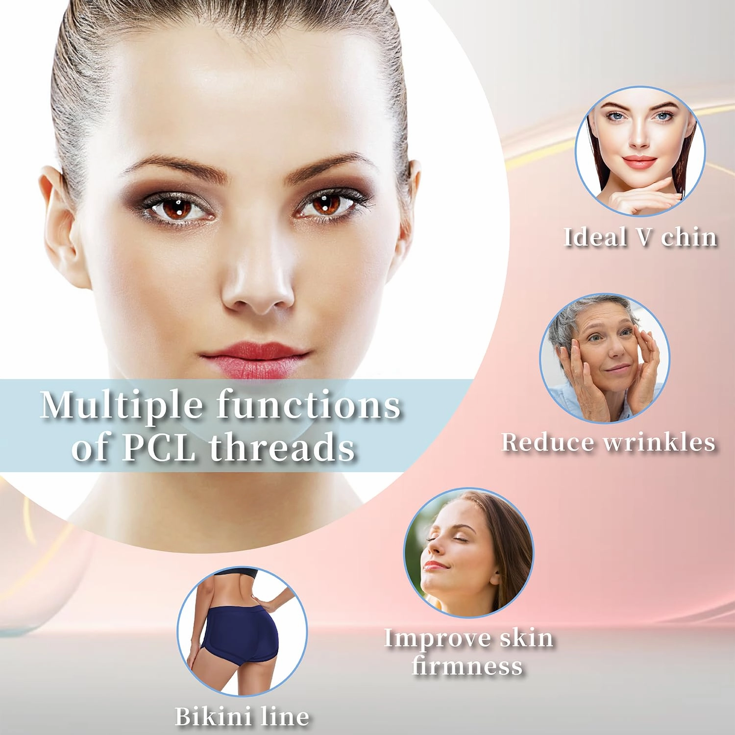 elves PCL Threads for Face Lift Mono Threads 26G60mm Pcl Smooth Threads Sharp Tip PCL Threads Mono 20Pcs Long-Lasting Skin Tightening Smoothing of Wrinkles
