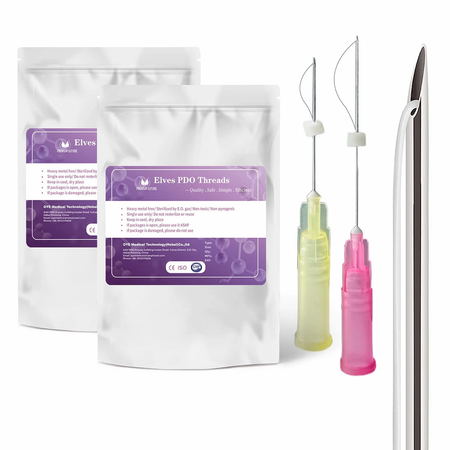 elves PCL Threads for Face Lift Mono Threads 26G60mm Pcl Smooth Threads Sharp Tip PCL Threads Mono 20Pcs Long-Lasting Skin Tightening Smoothing of Wrinkles