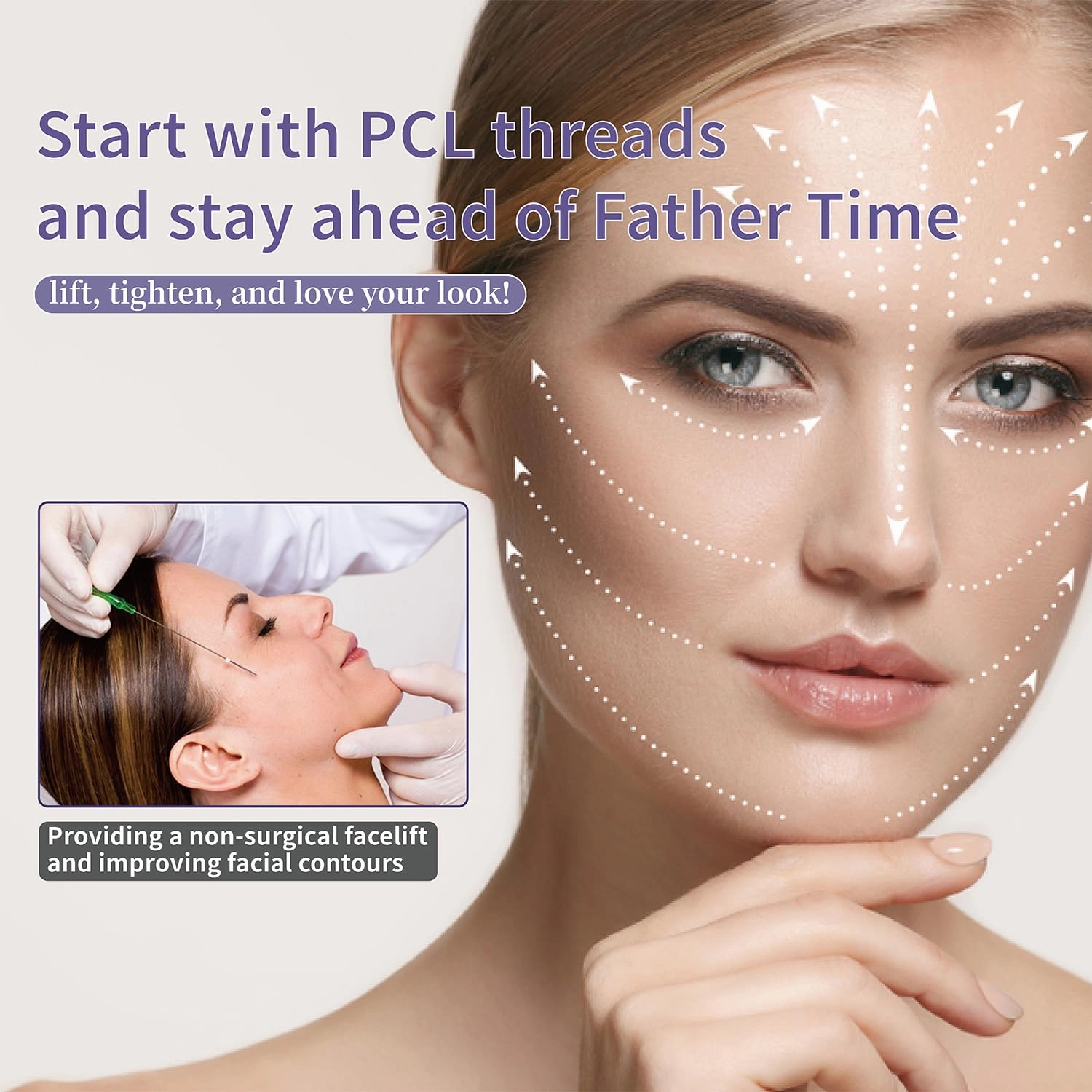 elves PCL Threads for Face Pcl Screw Thread Lift 29G38mm Mono Screw Type Face Lifting 20Pcs Facial Thread Smoothing Wrinkles with Sharp Tip