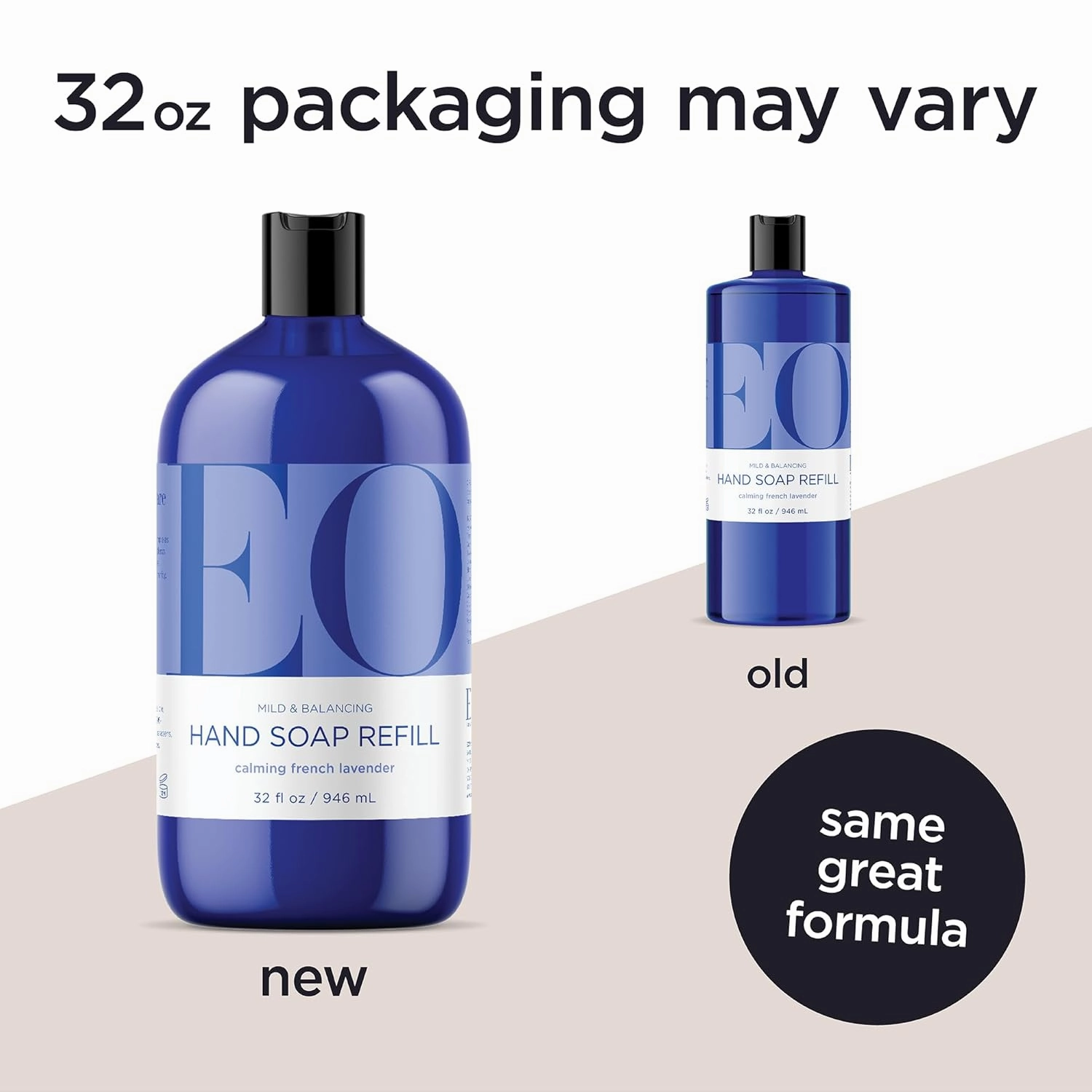 EO Liquid Hand Soap Refill, 32 Ounce (Pack of 2), French Lavender, Organic Plant-Based Gentle Cleanser with Pure Essential Oils
