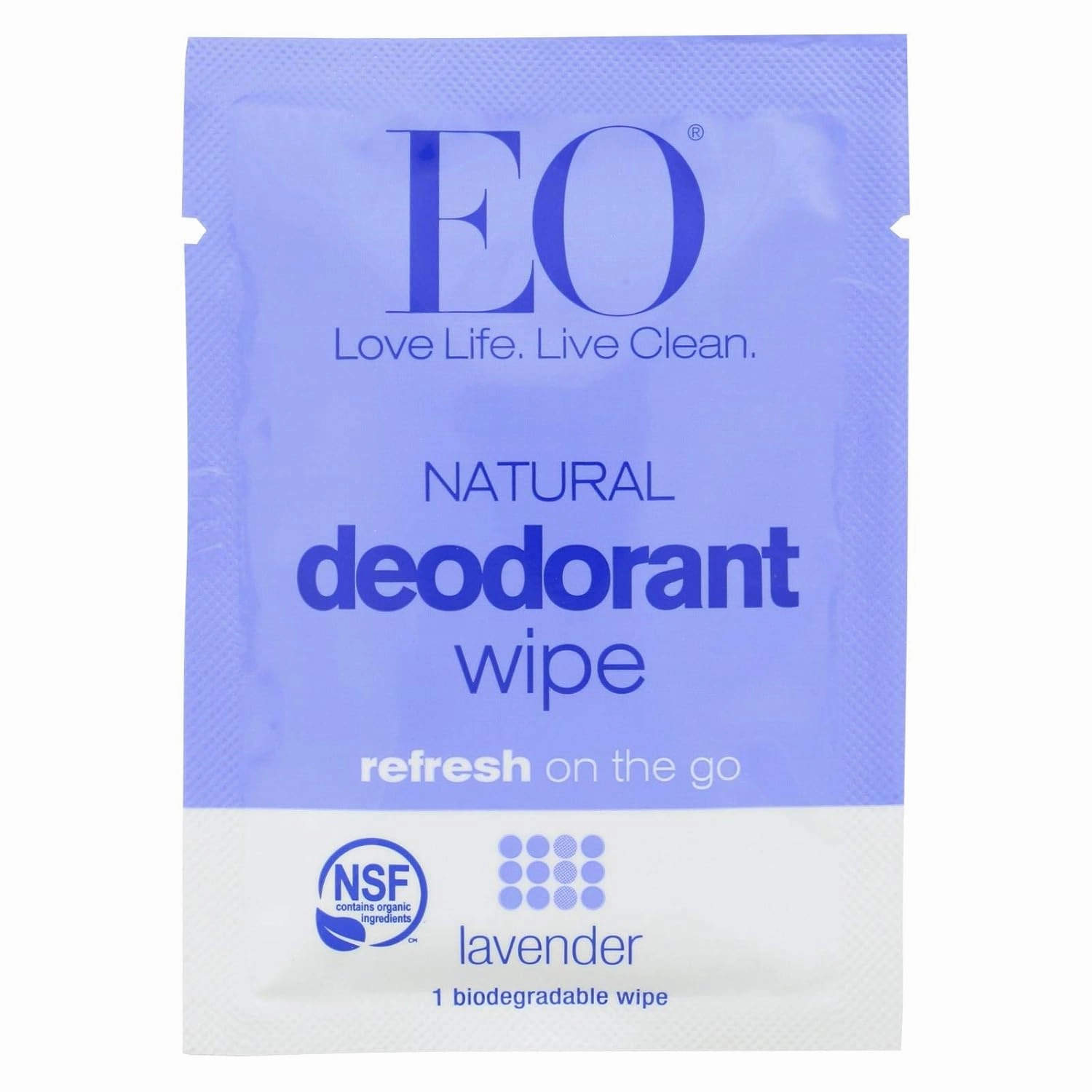 EO, Organic Lavender Deodorant Wipe, 1 Count