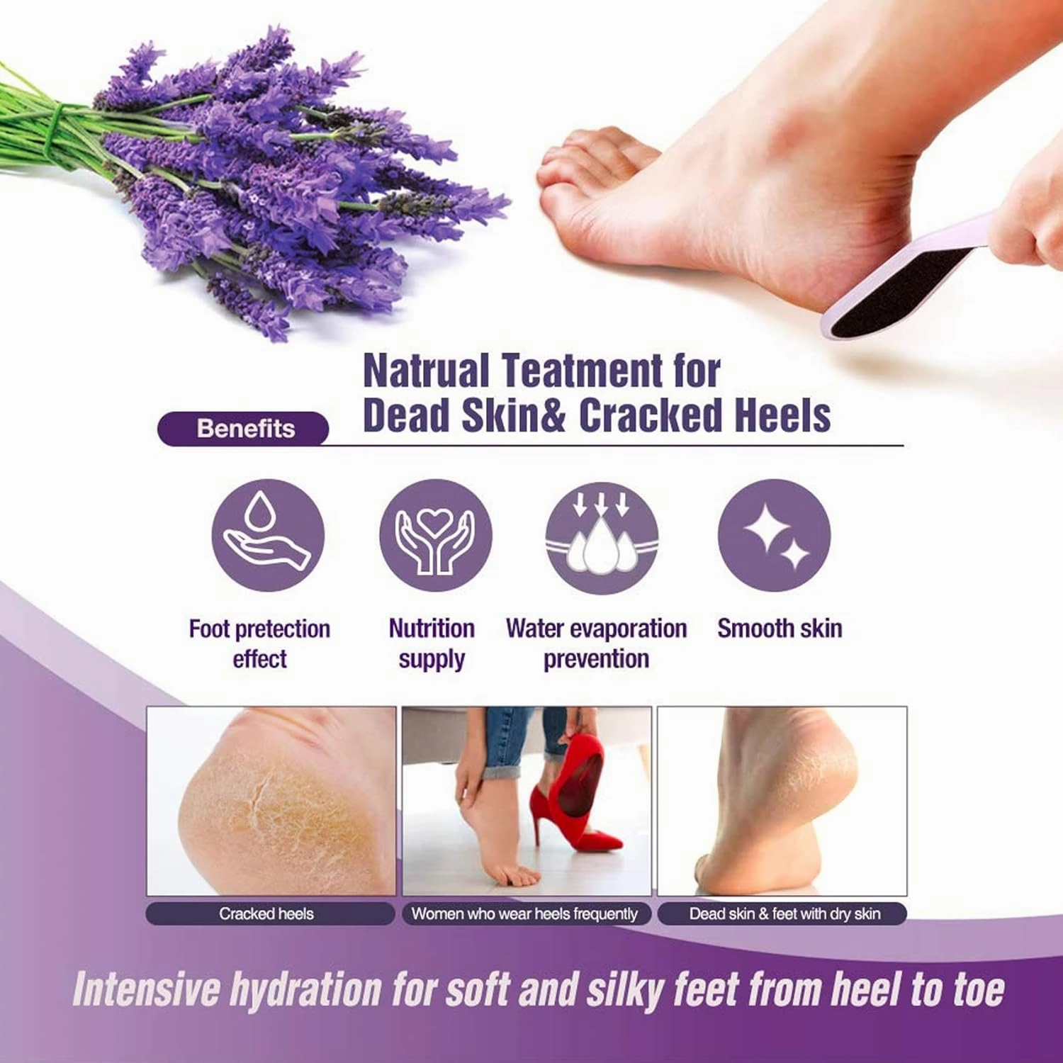 Epielle Relaxing Foot Masks, 6 Pairs Deep Moisturizing Socks with Melatonin & Lavender Extract, Relax and Restore Dry and Rough Feet, Korean Skincare