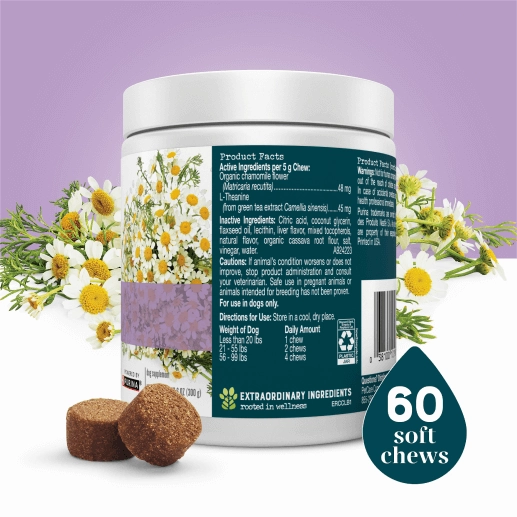 EverRoot Dog Supplements | Calming | Soft Chews, 60ct