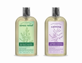 Everyday Aromatherapy Body Wash Duo | Eucalyptus Mint and Lavender Chamomile | 28oz Pack of 2 | Home and Body Company