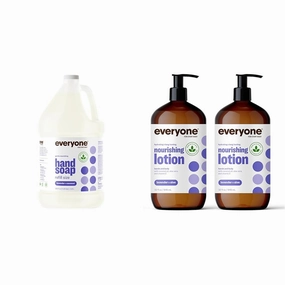 Everyone Liquid Hand Soap Refill & Nourishing Hand and Body Lotion, 32 Ounce (Pack of 2), Lavender and Aloe, Plant-Based Lotion with Pure Essential Oils, Coconut Oil, Aloe Vera and Vitamin E