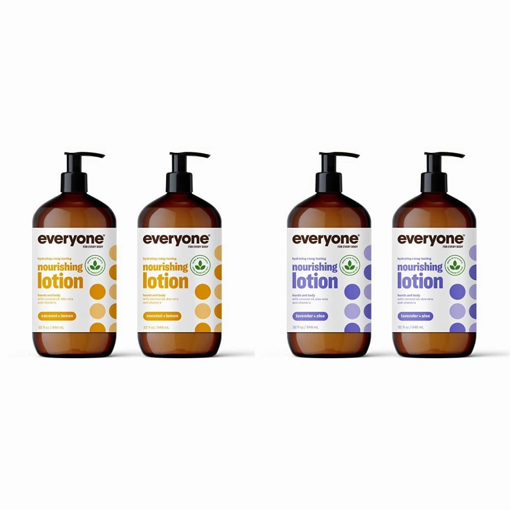 Everyone Nourishing Hand and Body Lotion, 32 Ounce (2 Pack) Coconut Lemon and Lavender Aloe