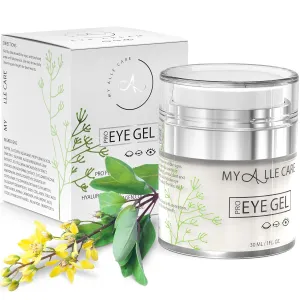 Eye Gel with Hyaluronic Acid, Reduce Dark Circles, Puffiness and Eye Bags. Anti Wrinkle Under Eye Treatment, Hydrating Gel with Collagen, Aloe and Vitamin E, Anti Aging Cream for Men & Women
