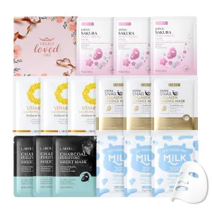 Face Mask, Korean Face Mask, Collagen Mask, Facial Mask for Glass Skin Hydrating, Moisturizing and Firming 25ml/30ml 15pcs