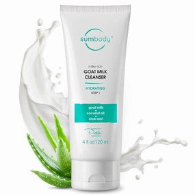 Face Wash for Women & Men Goat Milk Cleanser – (4oz) Cruelty Free Face Wash, Organic Gentle Face Cleanser with AHAs & Vitamins for Sensitive Skin, Day and Night Face Wash Cleanser for Dry Skin