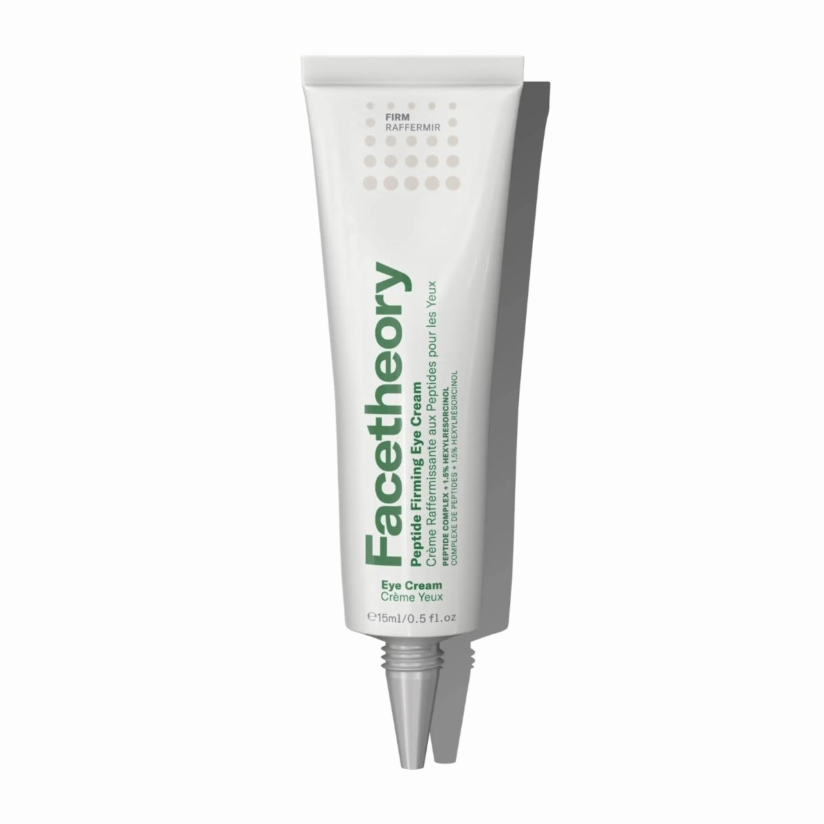 facetheory Peptide Firming Eye Cream with peptide complex and 1.5% hexylresorcinol and vitamin C