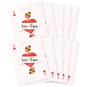 FACETORY K Beauty Face Mask Skin Care - ACE THAT FACE FIRMING COLLAGEN Sheet Mask with Collagen & Mushroom Extract | For Plump and Glowing Skin (10 Pack)