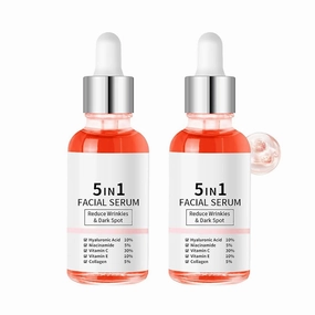 Finones Skin Vitamin Serum, 5 in 1 Anti Wrinkle Firming Serum, Lifting Firming Essence, Anti-Aging Moisturizer for Women, Nourishing and Hydrating, 30ml (2pcs)