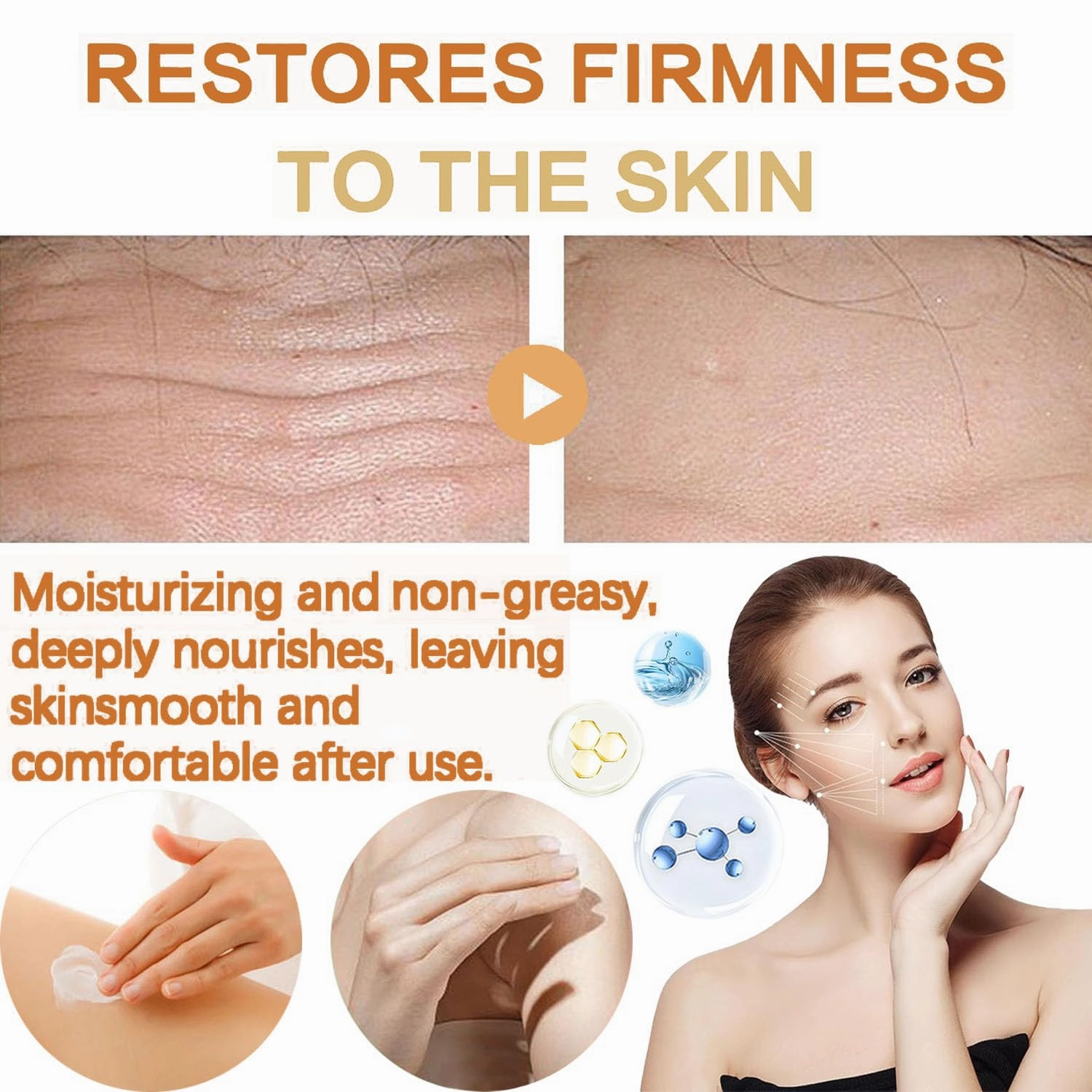 Firming and Renewal Cream, Skin Firming and Tightening Lotion, Luxurious Collagen Firming Cream, 100g Skin Tightening Cream for Body, Deep Moisturizing, Smooth Skin (1pcs)