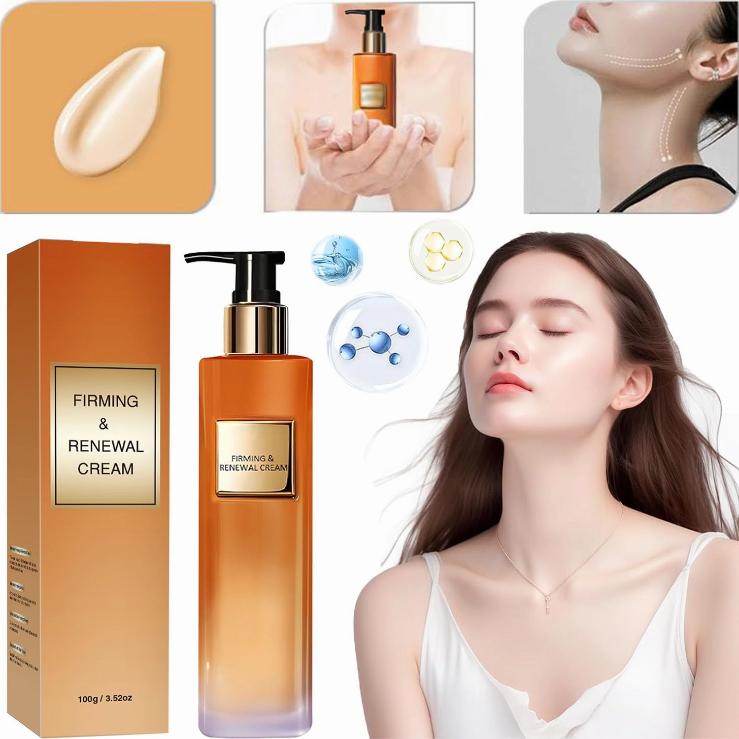Firming and Renewal Cream, Skin Firming and Tightening Lotion, Luxurious Collagen Firming Cream, 100g Skin Tightening Cream for Body, Deep Moisturizing, Smooth Skin (1pcs)