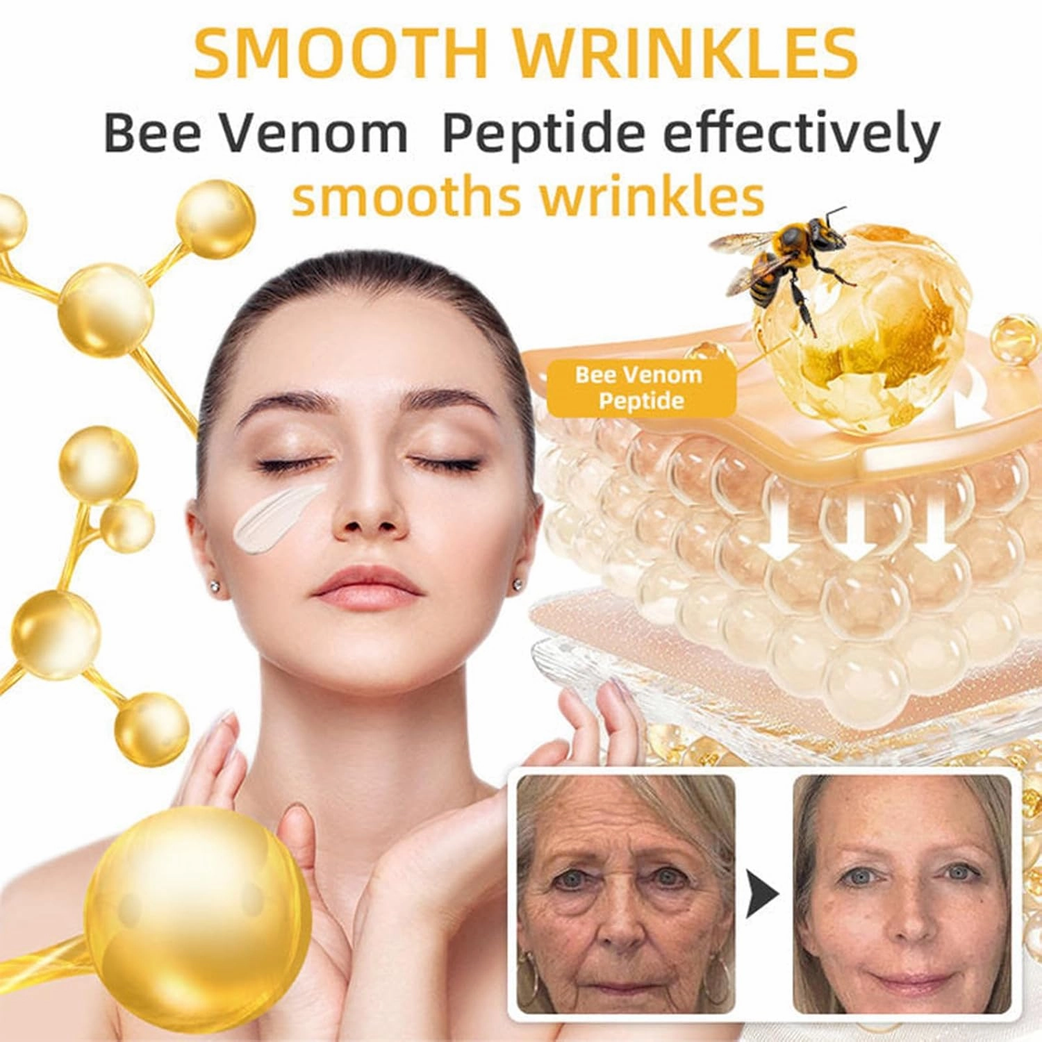 Firming Cream, Flysmus BeeLift Anti-Aging Firming Cream - 100ml, Bee Venom Peptide Firming Cream, 24-Hour Moisturizing Body Cream for all Skin Types (2PCS)