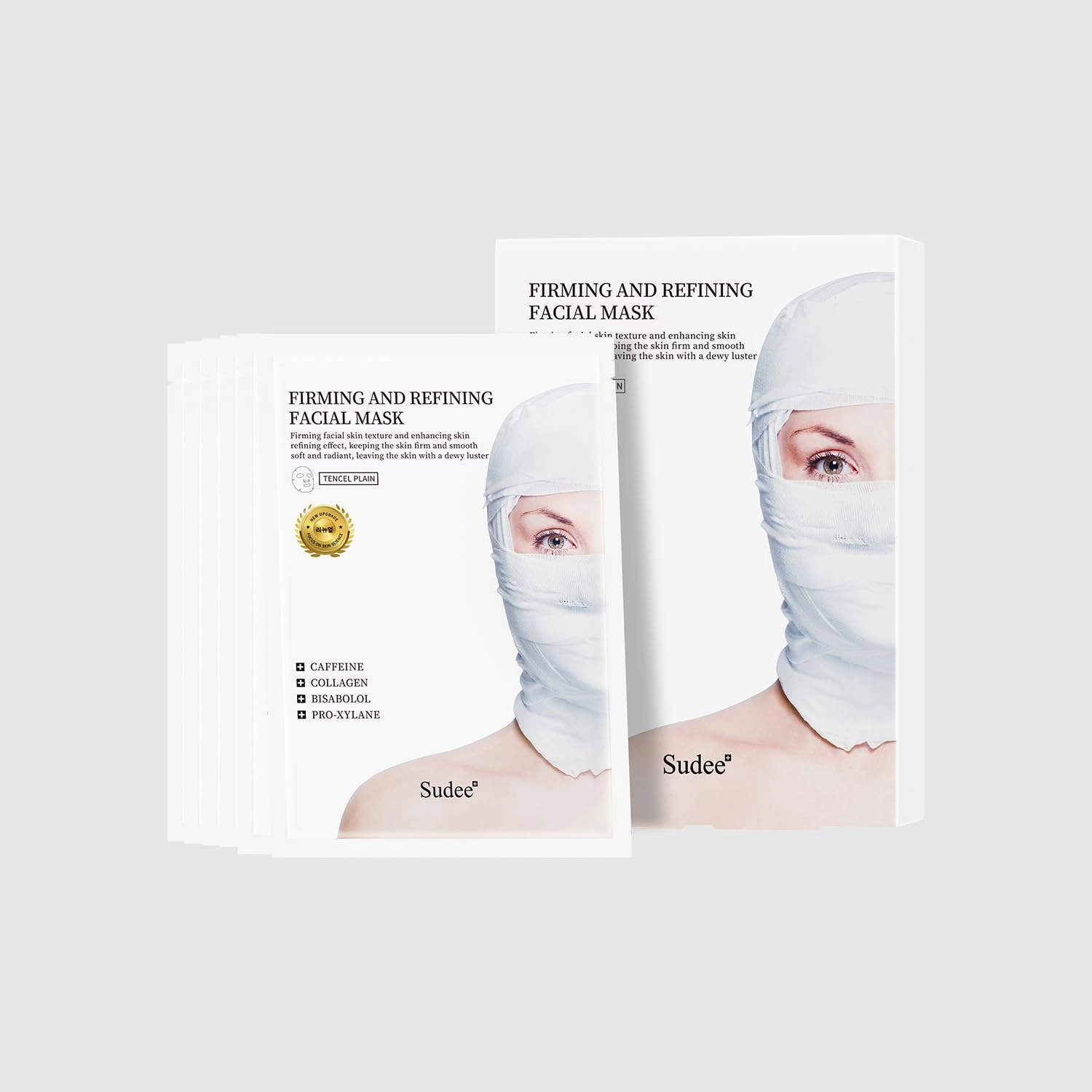 Firming Facial Mask - Visibly Lifts & Refines Skin Korean Face Mask Essence with Collagen Peptides & Antioxidants Hypoallergenic Korean Skincare 5 Sheets, 30g Each