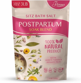 FIVONA Postpartum Soak Blend 48oz - Sitz Bath Salt Natural Soaking Blend - Epsom Salt with Pure Essentials Oils for Soothing Postpartum Recovery, Large Value Pack, Perineal Care