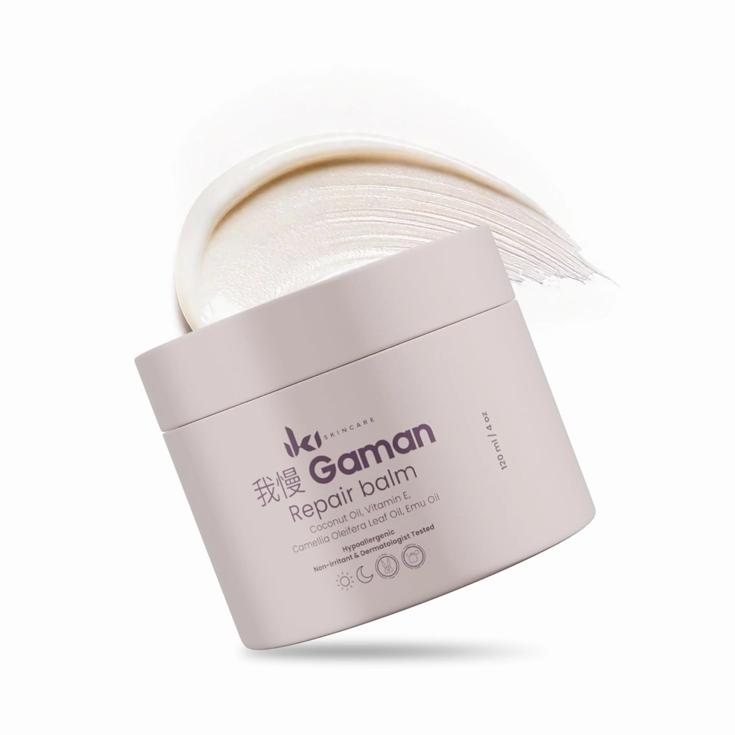 GAMAN Repair Balm - Intensive Skin Repair with Emu Oil, Camellia Oil & Vitamin E - Soothes Burns, Scars & Irritation - Body Moisturizer & Healing - Natural & Safe for Sensitive Skin