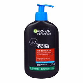 Garnier Skin Active BHA Salicylic Acid Charcoal Anti-Blackhead Purifying Cleanser, 250ml