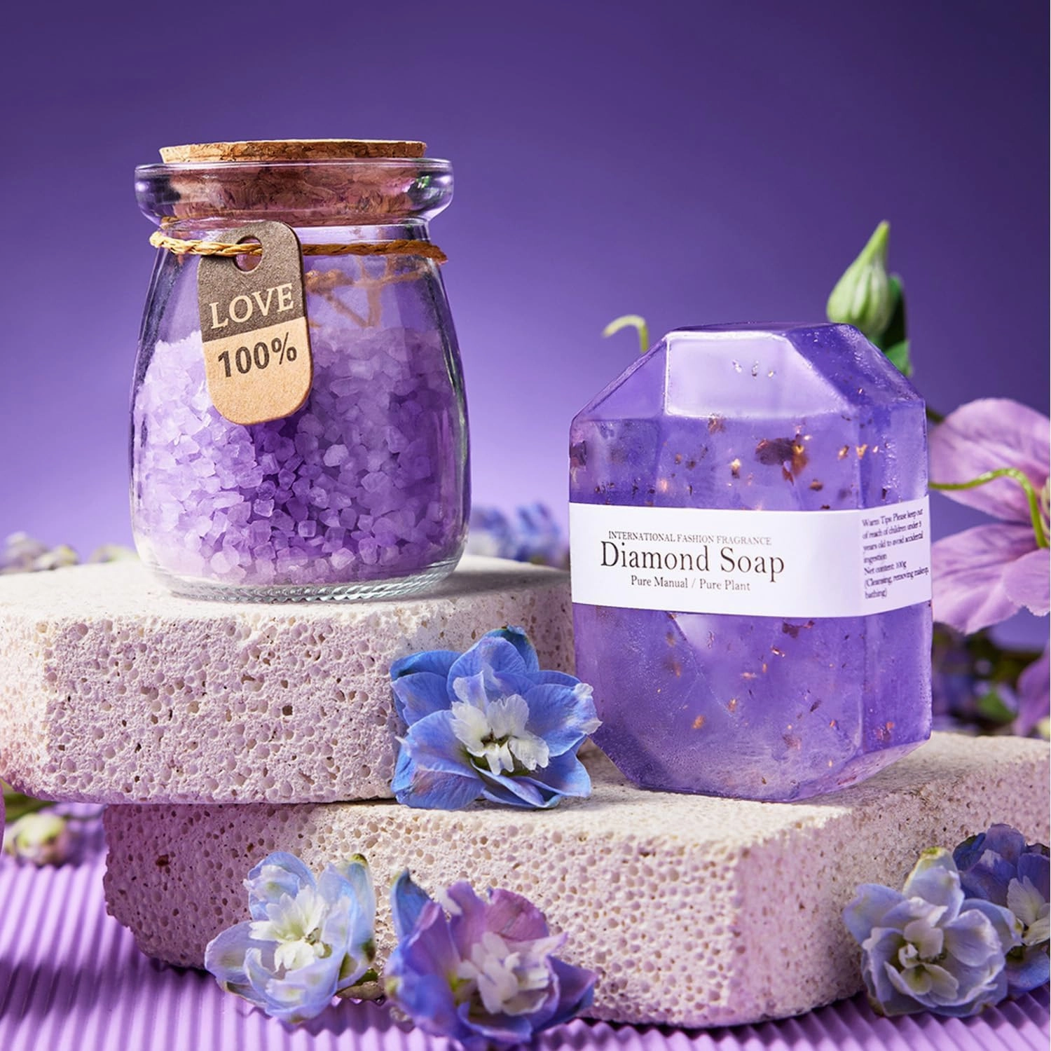 Gifts for Women, Mom, Wife, Girlfriend, Sister, Friends, Her - Unique Birthday, Christmas, Valentine's Day, Mothers Day Gifts - Initial Lavender Spa Gift Basket Set (K)