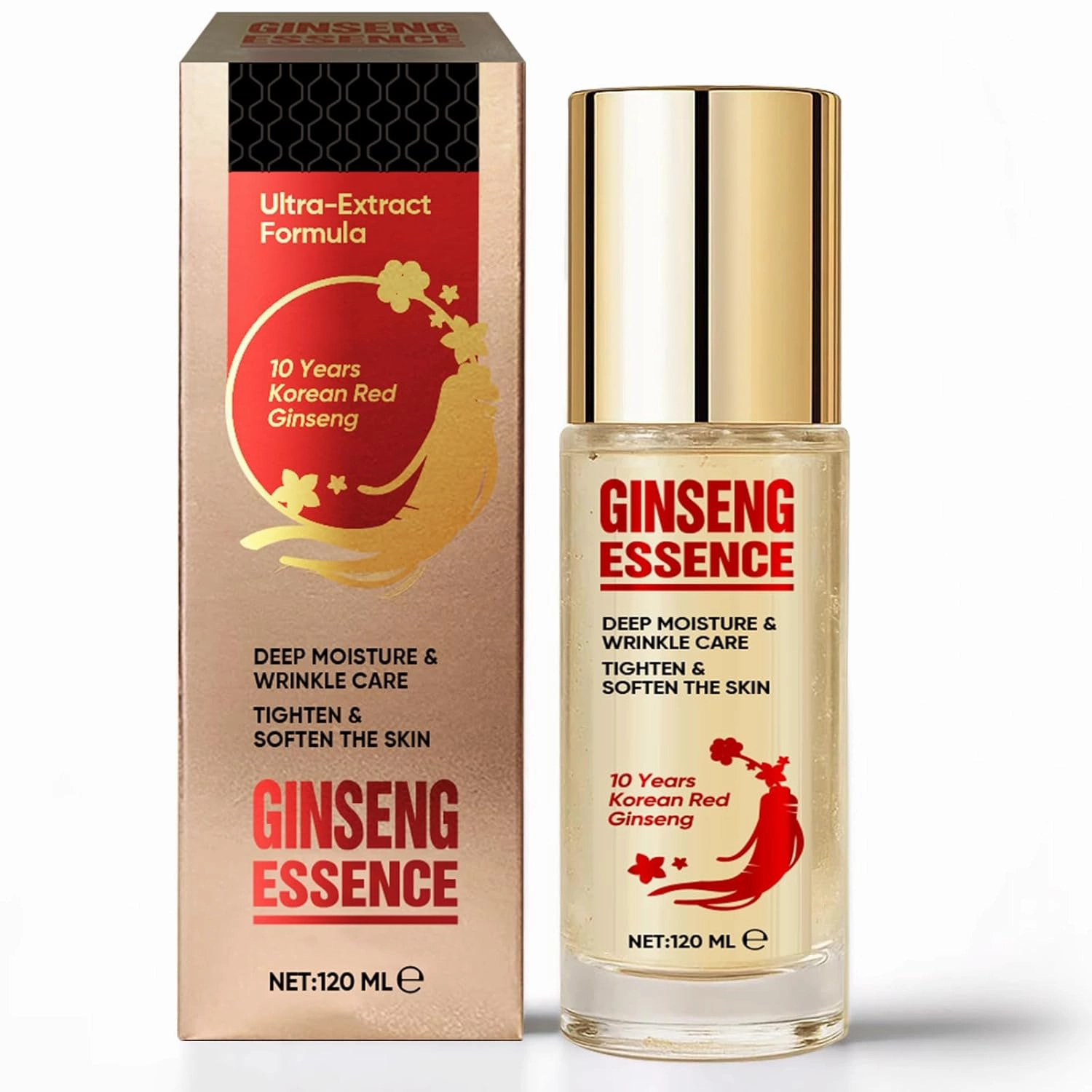 Ginseng Essence Anti Wrinkle Essence, Deep Moisturizing, Wrinkle Reducing & Skin Firming for All Skin Types