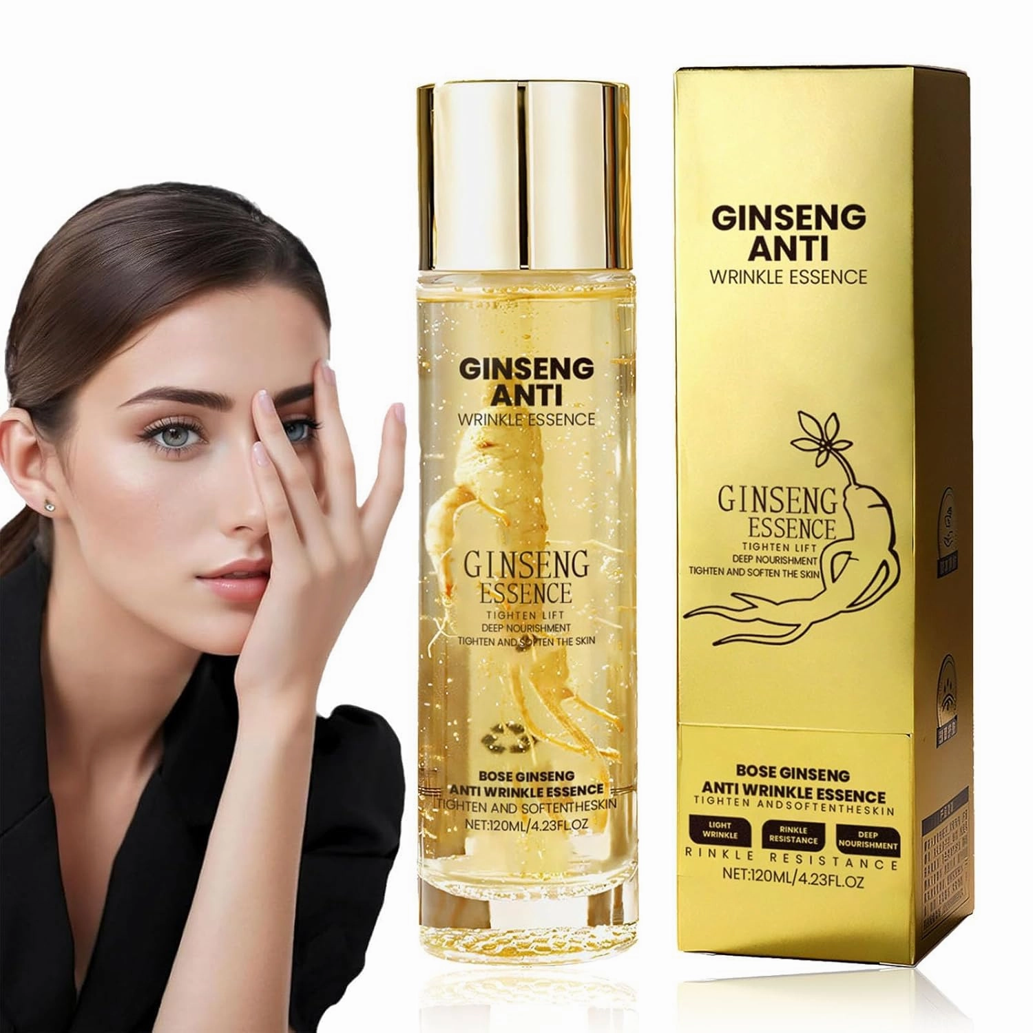 Ginseng Essence Anti Wrinkle Essence, Ginseng Essence Water-100% Wild Ginseng From Himalayas, Anti-Aging Hydrating Serum Water for All Skin Types (1PC)