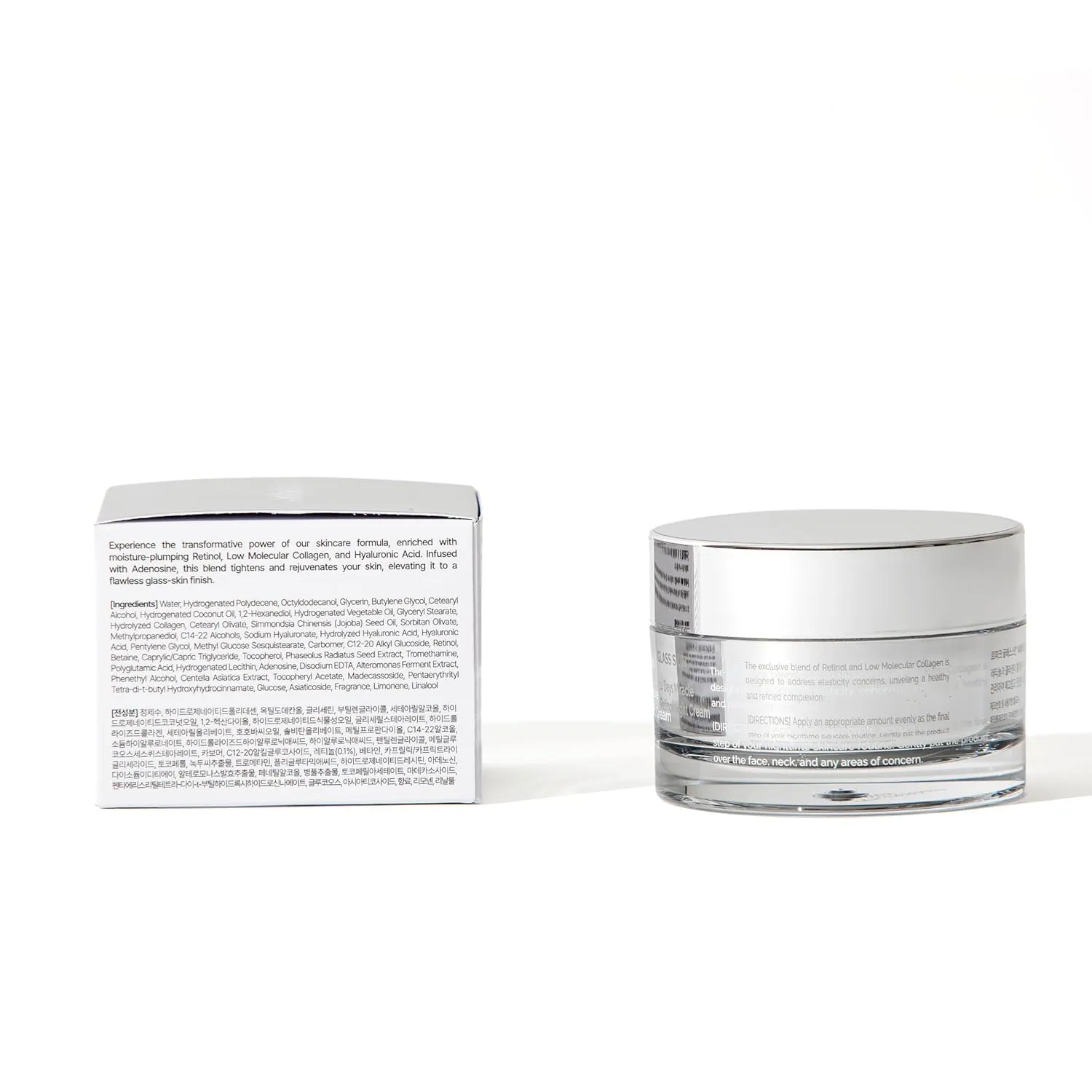 GLASS SKIN 14Days Miracle Retinol Night Cream 1.69oz - Korean Skincare Retinol for Face and Neck - Collagen, Centella - Anti aging Skin Cream, Moisturizer Face Cream (Unscented, with Spatula)