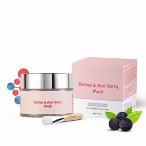 glo.vy Retinol & Acai Berry Age Reversal Face Mask - For Anti Aging, Fine Lines And Wrinkles - For Skin Firming & Brightening