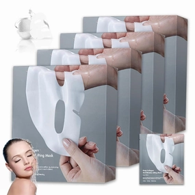 Glowskins Mascarilla Nocturna De Colágeno, Glowskins Collagen Overnight Mask, Glowskins Bio Collagen Mask, Facial Sheet Masks with Low Molecular Weight Collagen for Moisturizing (4 Boxes/16 Pieces)