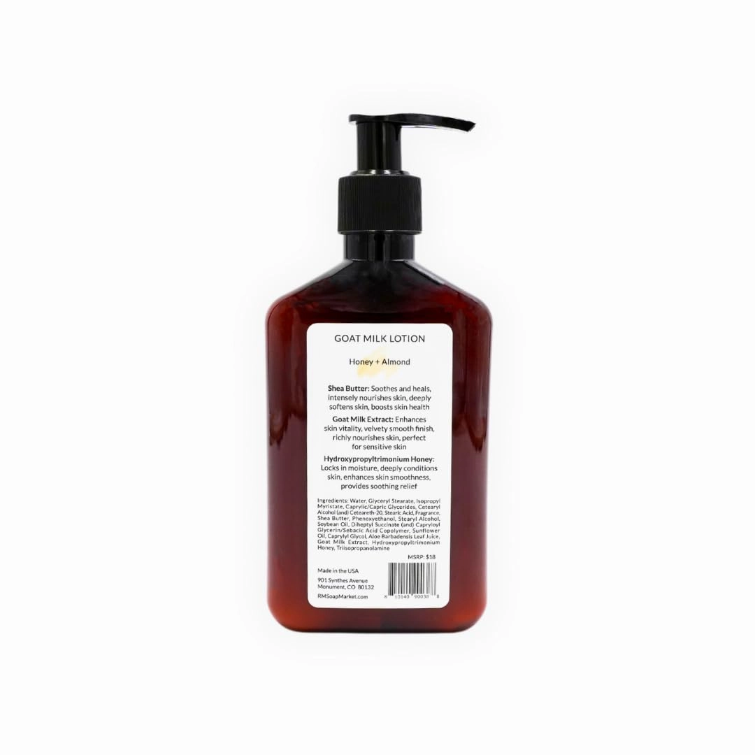Goat Milk Lotion, Honey Almond Fragrance, Hydrating Lotion for Men & Women With Nourishing Goat Milk, Shea Butter, Sunflower Oil & Aloe, Packed With Vitamin A, E & Selenium, 9 Oz