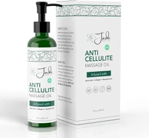 Gold & Black Anti Cellulite Massage Oil for Massage Therapy - Collagen and Stem Cell Skin Tightening Cellulite Cream for Women - 8 Fl Oz by Divine
