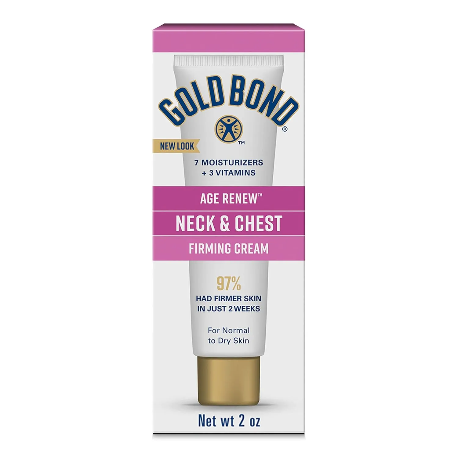 Gold Bond Age Renew Retinol Overnight Body & Face Lotion, with Retinol & Peptide Complex, 7 oz. & Age Renew Neck & Chest Firming Cream, 2 oz., Clinically Tested Skin Firming Cream
