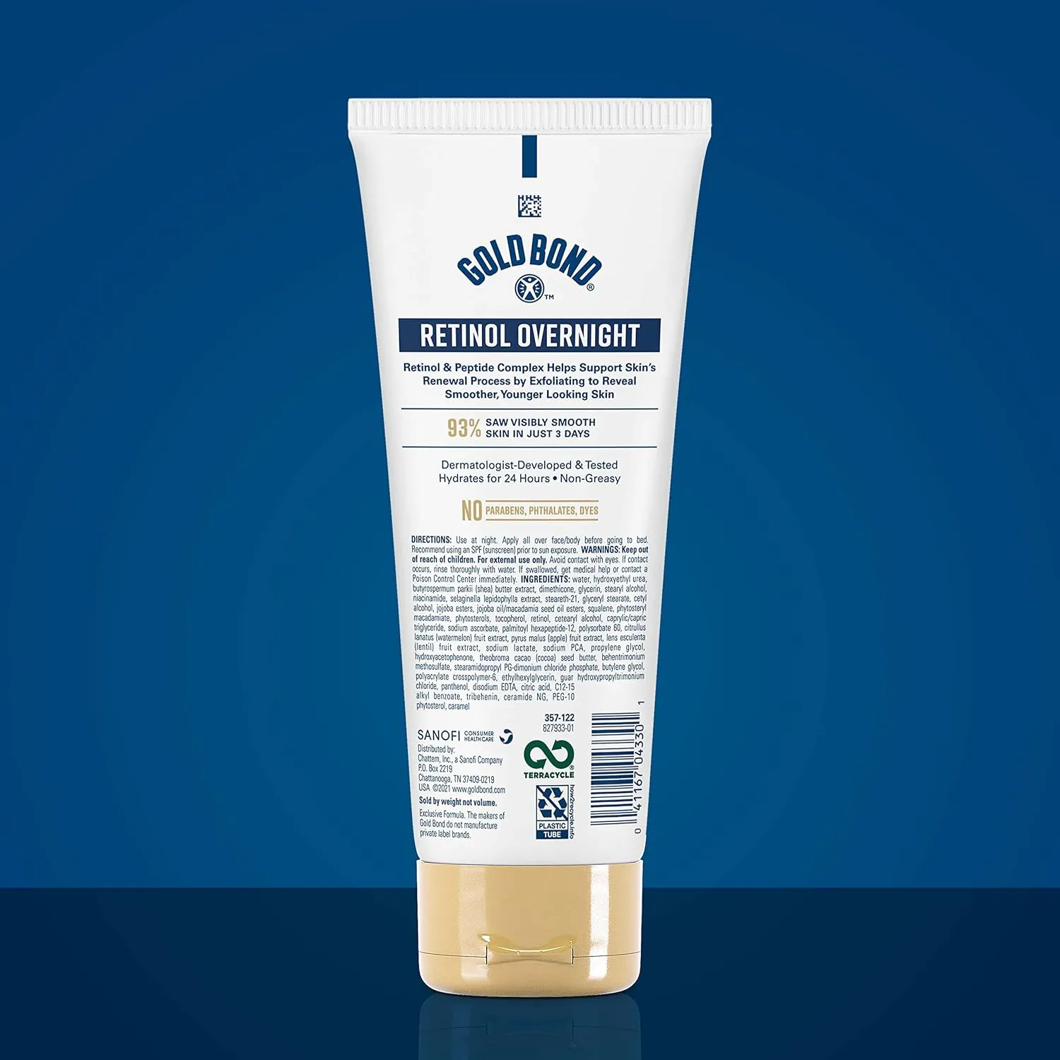 Gold Bond Age Renew Retinol Overnight Body & Face Lotion, with Retinol & Peptide Complex, 7 oz. & Age Renew Neck & Chest Firming Cream, 2 oz., Clinically Tested Skin Firming Cream