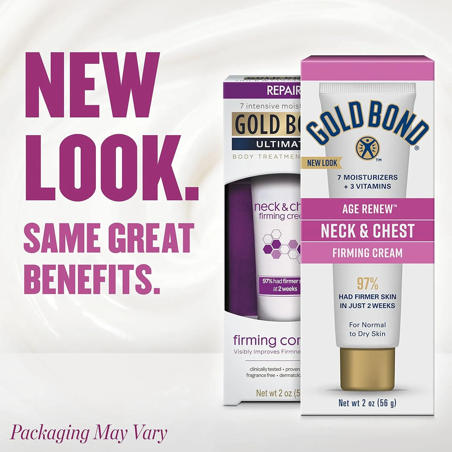 Gold Bond Age Renew Retinol Overnight Body & Face Lotion, with Retinol & Peptide Complex, 7 oz. & Age Renew Neck & Chest Firming Cream, 2 oz., Clinically Tested Skin Firming Cream