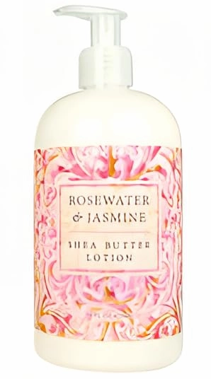 Greenwich Bay Rosewater Jasmine Scented Lotion with Shea Butter - Luxury Spa Botanical Collection - Beautiful Packaging - 16 Ounce Bottle