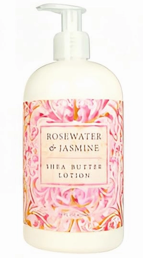 Greenwich Bay Rosewater Jasmine Scented Lotion with Shea Butter - Luxury Spa Botanical Collection - Beautiful Packaging - 16 Ounce Bottle