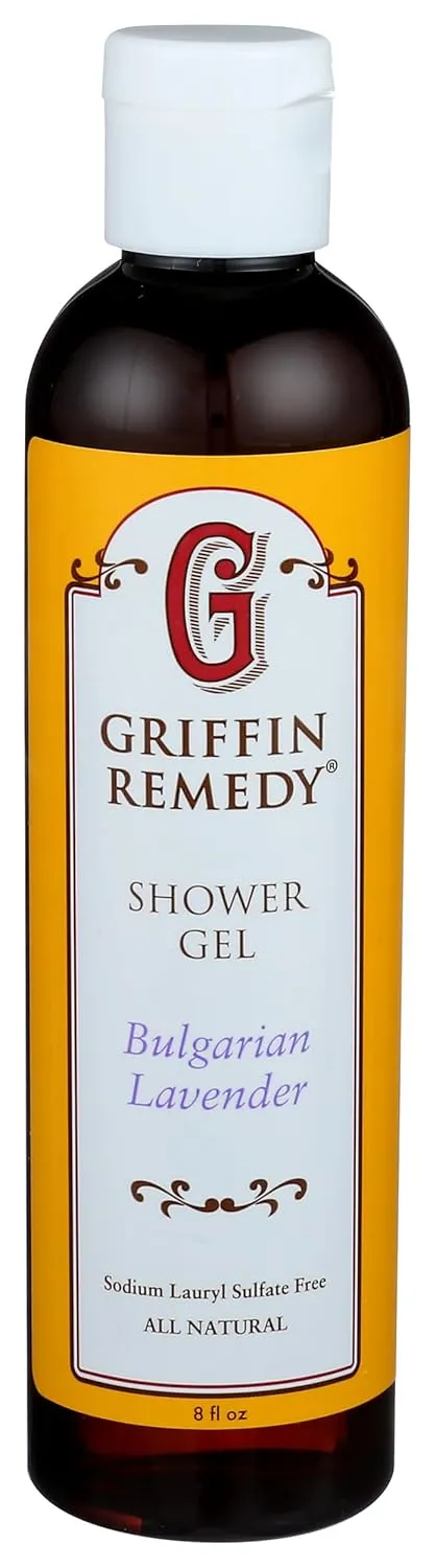 Griffin Remedy Shower Gel - All-Natural Calming Lavender Essential Oils and Organic MSM, Aromatherapy, Paraben Free, Sulfate Free 8 fl oz, 1 count