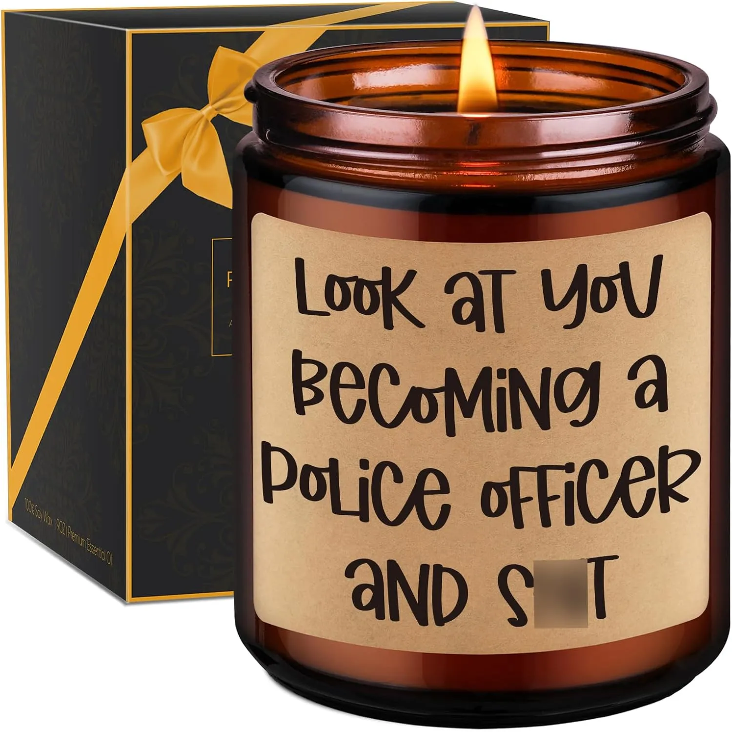 GSPY Scented Candle, Police Officer Gifts for Men, Police Academy Graduation Gifts for Cop, Him, Women, Her - Funny Appreciation Ideas for Policeman, Law Enforcement, Cops Graduate, Husband, Friend
