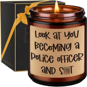 GSPY Scented Candle, Police Officer Gifts for Men, Police Academy Graduation Gifts for Cop, Him, Women, Her - Funny Appreciation Ideas for Policeman, Law Enforcement, Cops Graduate, Husband, Friend
