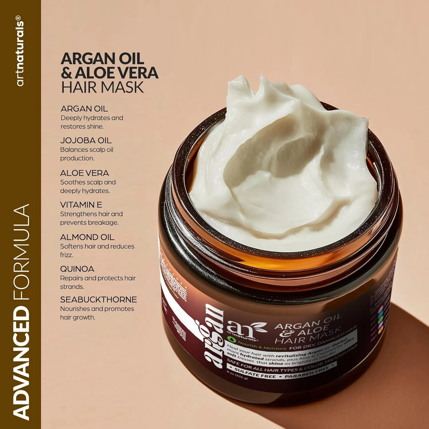 Hair Mask   Silk Bonnet for Sleeping Women Set - Deep Conditioner & Leave-In Conditioner for Dry, Damaged Hair - Argan Oil, Jojoba, Aloe & Keratin - Satin Bonnet for Sleeping, Repair & Hydrate (8 oz)