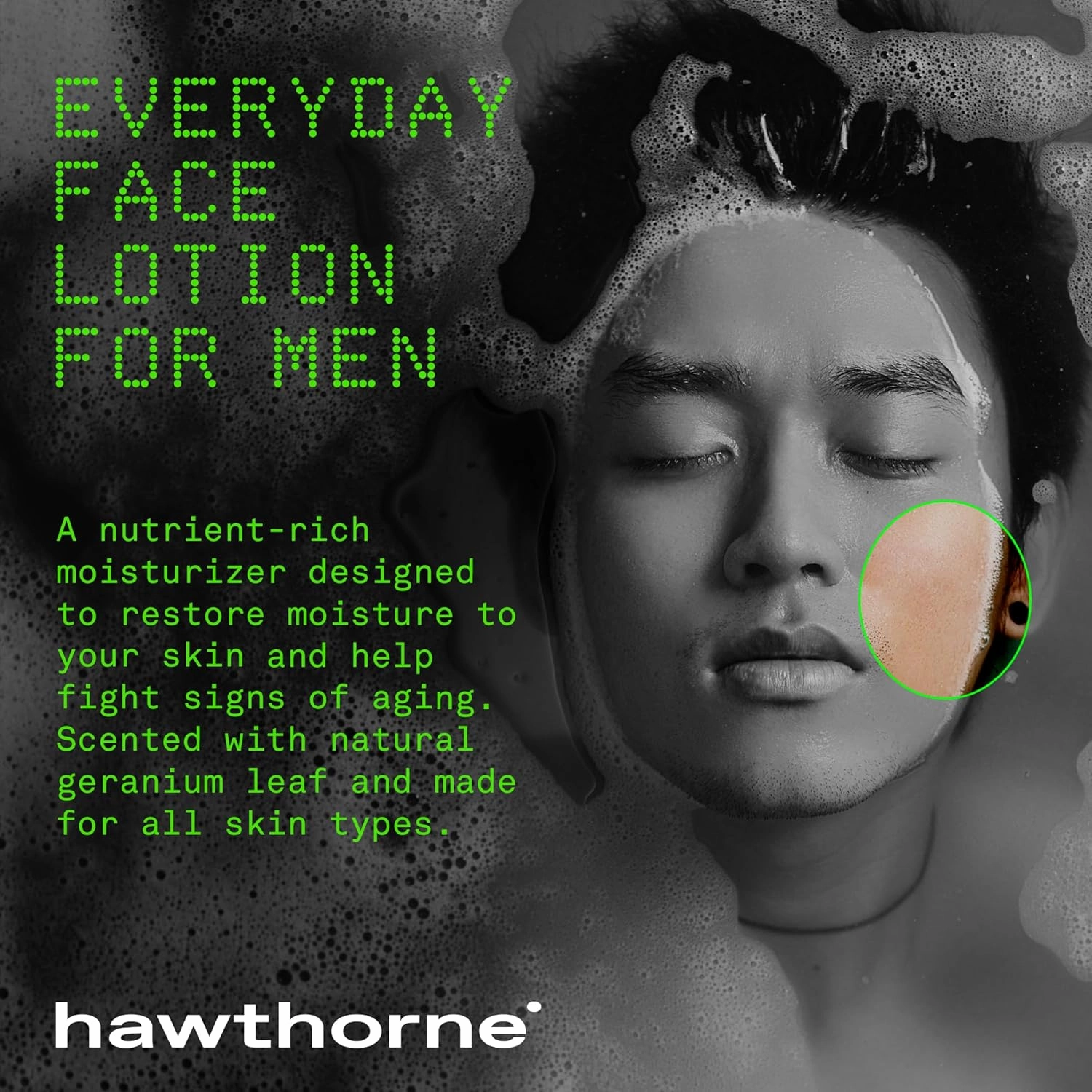 Hawthorne Men's Everyday Face Lotion With Aloe Vera and Healing Tiger Grass. For All Skin Types. Natural Ingredients, Vegan, Sulfate Free. 2-Pack, 4 Fl. Oz. Each