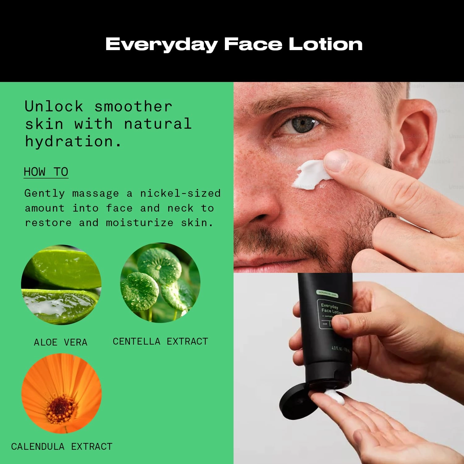 Hawthorne Men's Everyday Face Lotion With Aloe Vera and Healing Tiger Grass. For All Skin Types. Natural Ingredients, Vegan, Sulfate Free. 2-Pack, 4 Fl. Oz. Each