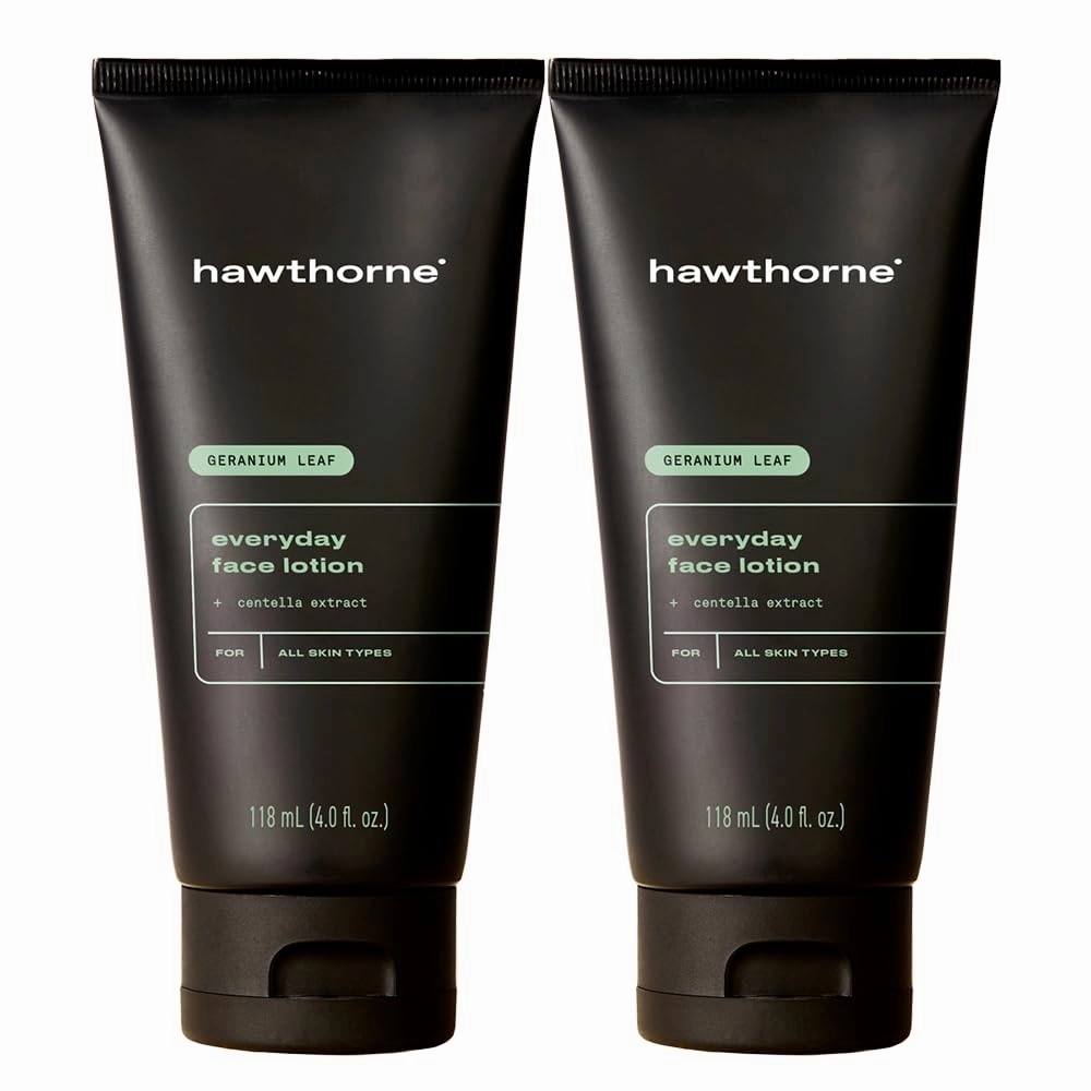 Hawthorne Men's Everyday Face Lotion With Aloe Vera and Healing Tiger Grass. For All Skin Types. Natural Ingredients, Vegan, Sulfate Free. 2-Pack, 4 Fl. Oz. Each