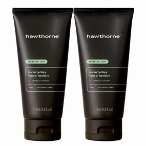 Hawthorne Men's Everyday Face Lotion With Aloe Vera and Healing Tiger Grass. For All Skin Types. Natural Ingredients, Vegan, Sulfate Free. 2-Pack, 4 Fl. Oz. Each
